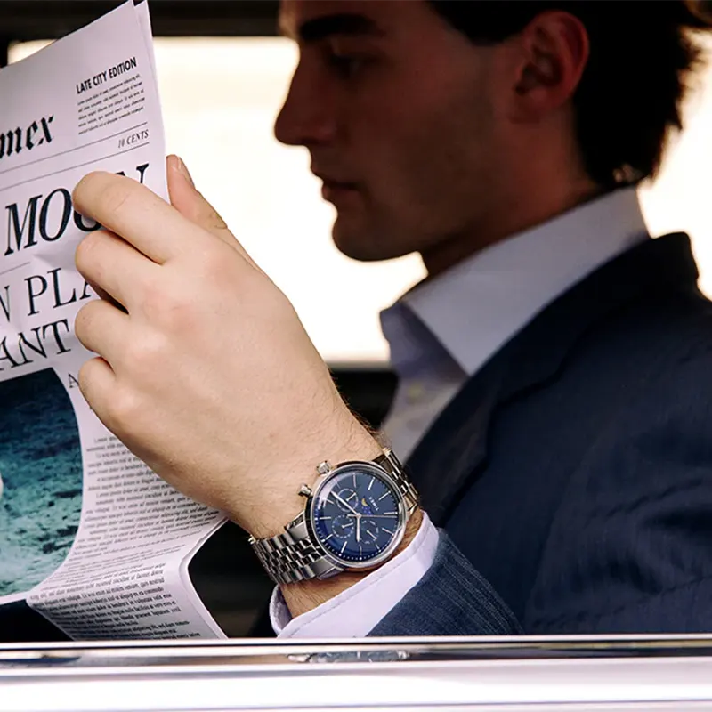 Timex Marlin® Chronograph Moon Phase Blue Dial Men's Watch- TWEG26802